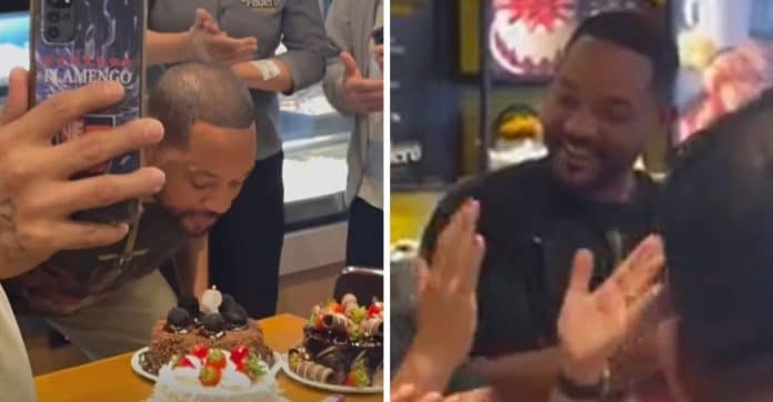 Em vídeo inédito, Will Smith faz show para garis, janta com Iza e ganha ‘parabéns para você’ em padaria de São Paulo